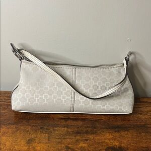 Elegant White Patterned Shoulder Bag